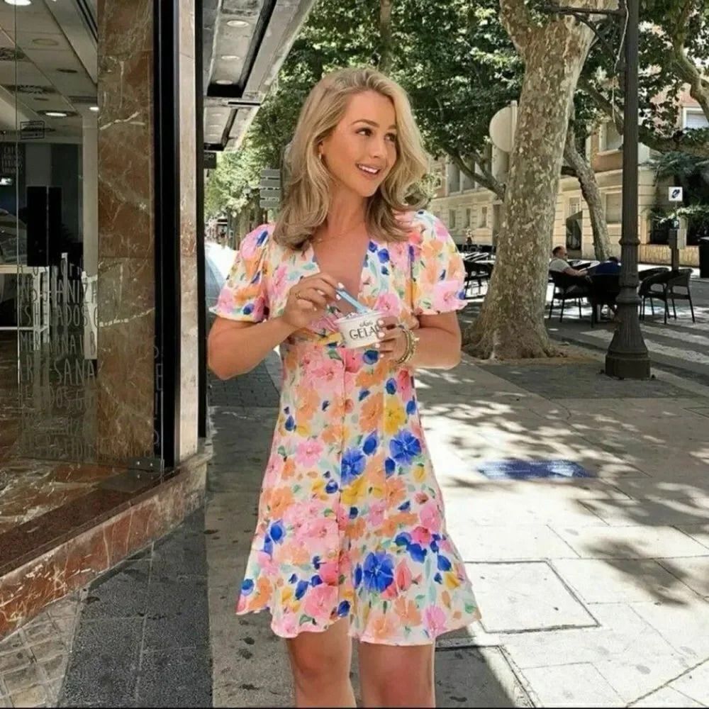 ZARA FLORAL PRINTED MINI DRESS